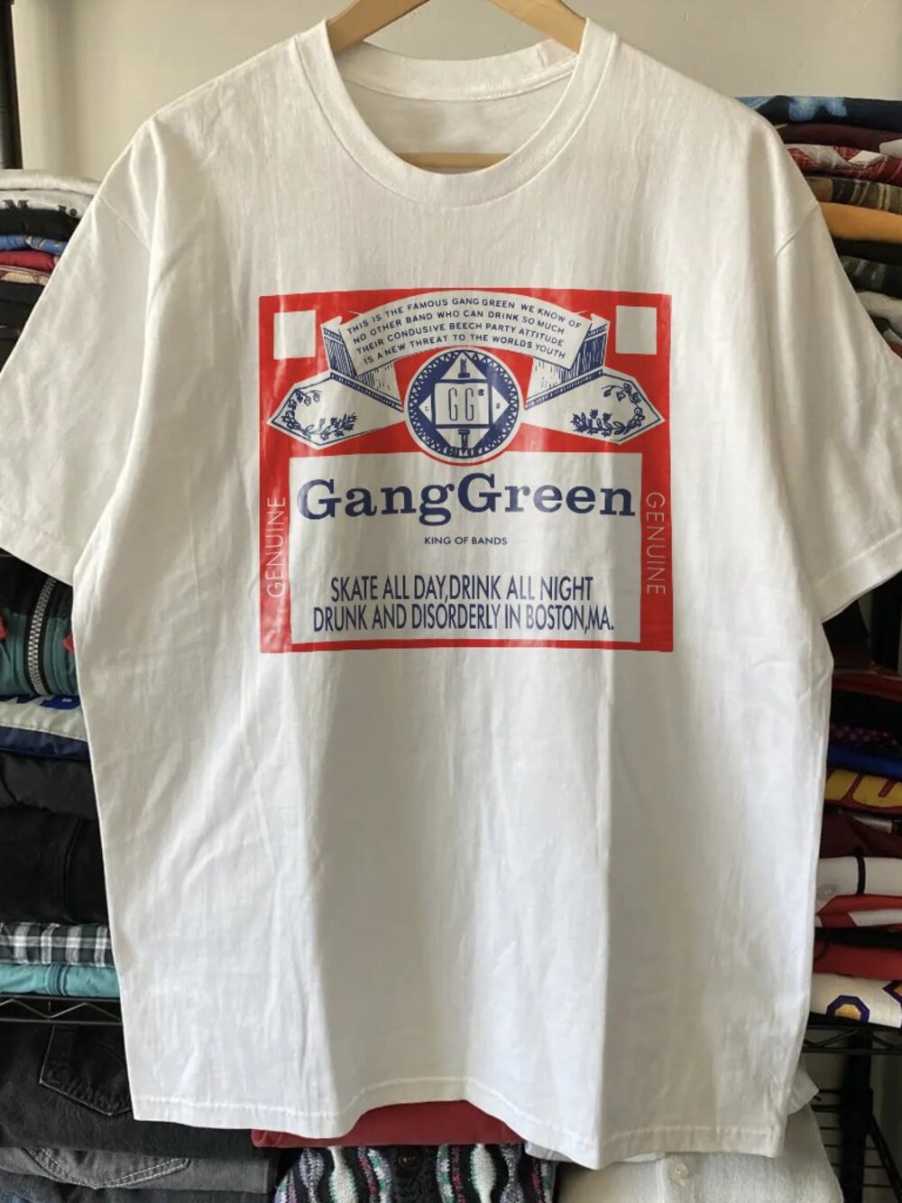 Vintage Gang Green - US Tour 1997 Washed White T-Shirt